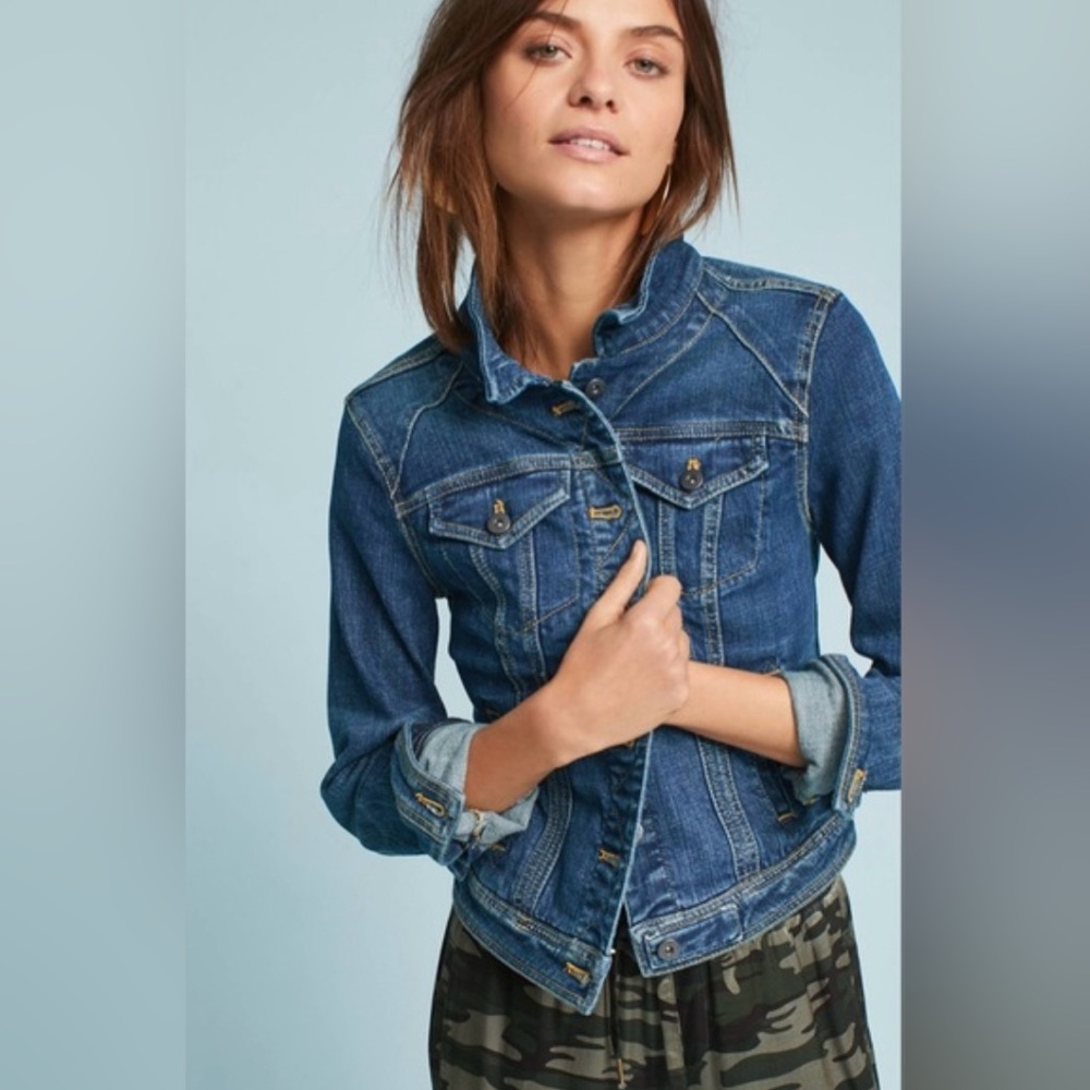 *Leaving 9/10* Anthro Pilgro & the Letterpress Denim Jacket Medium wash size M